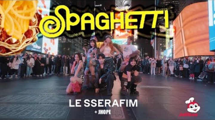 [ไทม์สแควร์ นิวยอร์ก] LE SSERAFIM - ‘SPAGHETTI’ (ร่วมแสดงโดย j-hope จาก BTS) _โดย F4MX