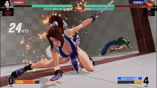 KOF15　チャンピオン　不知火舞　開幕吹き飛ばしから25Hitクライマックスコンボ　大将戦はゲージを惜しまない