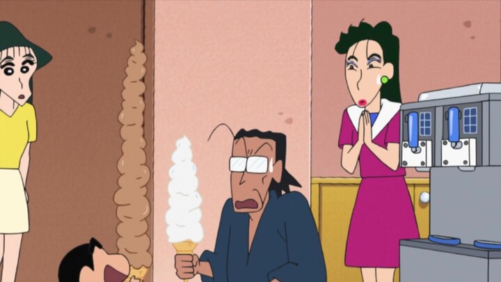 [Crayon Shin-chan] Shin-chan's special giant ice cream, competing with his father-in-law to see whos