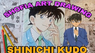 drawing Shinichi kudo dari anime detektif CONAN