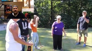 Psycho Dad Destroys Croquet Ball Joe Bump's Reaction