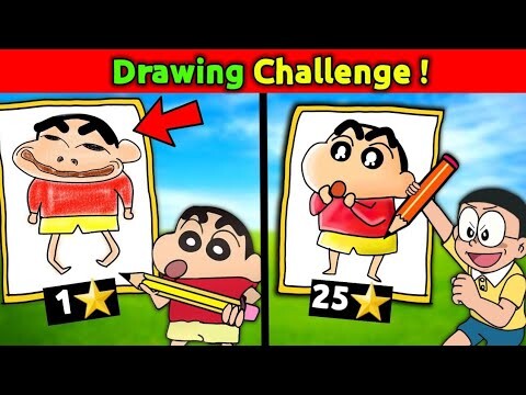 Drawing Challenge || ðŸ˜± Shinchan Vs Nobita || ðŸ˜‚ Funny Game Roblox