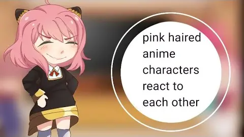 pink haired anime characters react to each other 🌸🌸💕 - Bilibili