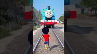 GTA V: SHIVA STOPS THOMAS THE TRAIN #shorts