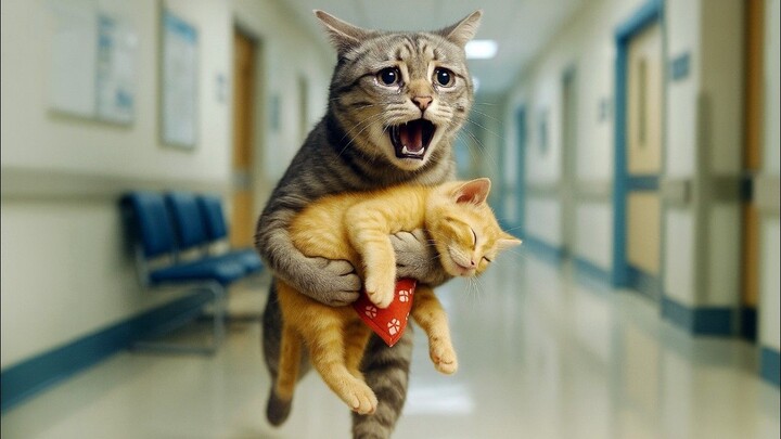 Baby Ginger Craves a Hamburger  Mommy Cat Takes Her Shopping and Cooks Together