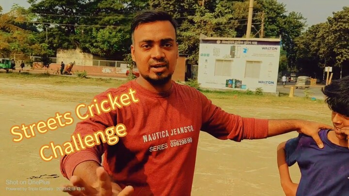 Streets Cricket Challenge with young boy