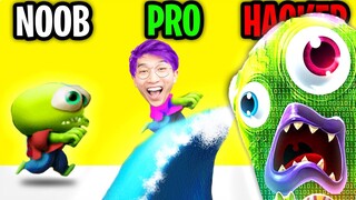 Can We Go NOOB vs PRO vs HACKER In ZOMBIE TSUNAMI!? (ALL LEVELS!)