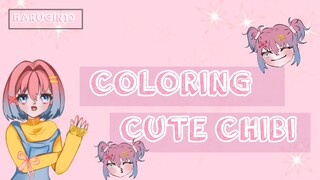 LET'S COLORING CUTE CHIBI WITH ME😻 (speedpaint)