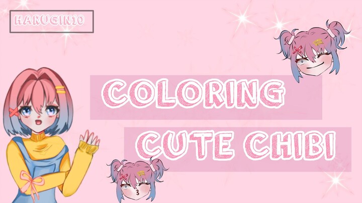 LET'S COLORING CUTE CHIBI WITH ME😻 (speedpaint)
