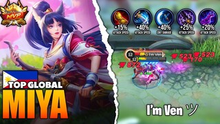 Miya Full Attack Speed + Critical Damage Join Meta | Top Global Miya Gameplay ~ Mobile Legends