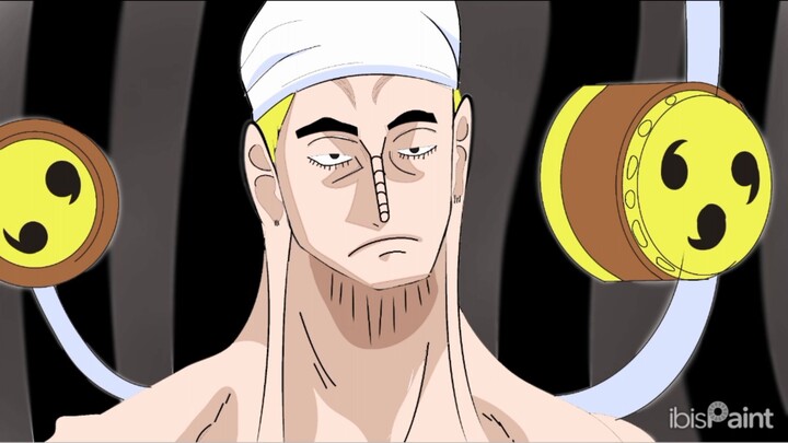 Draw enel one piece and animated into 3d