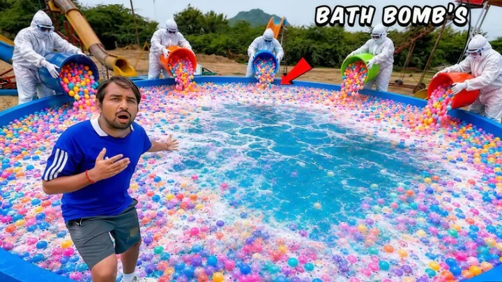 Swimming pool vs 1000 Bath Bombs...😱💥|| Mr Indian Hacker 👍