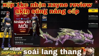 Free fire| nạp 1 kim cương nhận nhân vật mới xayne - review skin súng m1014 nâng cấp và skin ump mới