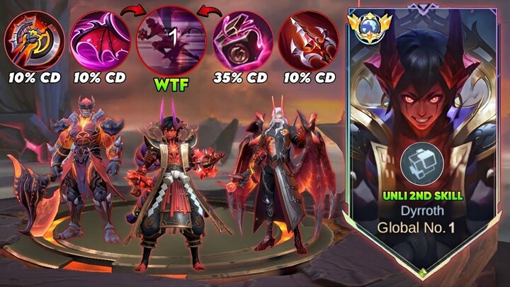 WHEN GLOBAL DYRROTH TRY THIS NEW REVAMPED NO COLDOWN RED BUILD WTF- MLBB