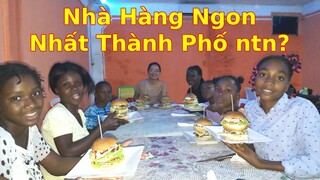 Xóm trọ Châu Phi Lần đầu tiên đi ăn nhà Hàng Hamburger sang trọng|| Ahihi cuộc sống châu Phi