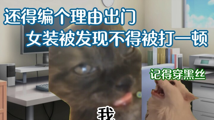 【มีมแมว】เรื่องราวตอนเที่ยวแล้วแอบแต่งตัวเป็นผู้หญิงโดยไม่บอกพ่อแม่