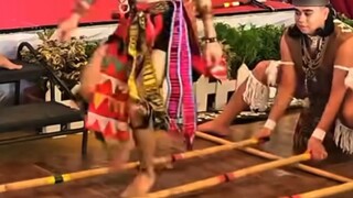 Blindfolded bamboo dance Murut Magunatip