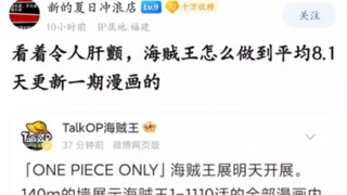 “看着令人肝颤，海贼王是怎么做到平均8.1天更新一期漫画的？”