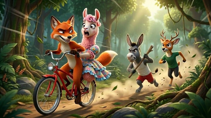 Fox Kidnaps Donkey's Girlfriend on a Bicycle | Funny Cartoon Animation | Toons Ever
