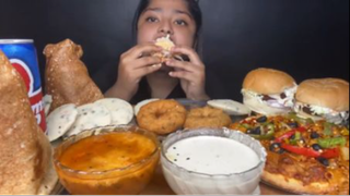 MUKBANG gà hambuger piza ASMR #asmr #mukbang