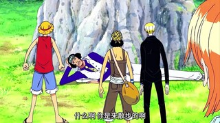 草帽一伙遭遇青雉，被青雉虐个体无完肤，最后找个离谱理由走人