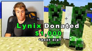 I Donated $1000 to Destroy this Streamers Minecraft Live..