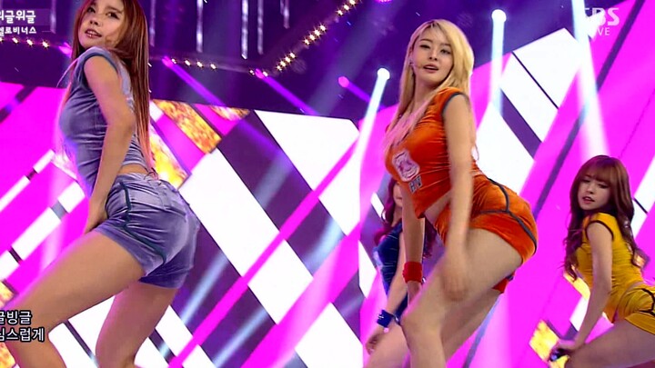 Hello Venus - Wiggle Wiggle_(150104 SBS 人气歌谣+MV交叉编辑) 女团现场歌舞 音乐歌曲舞蹈