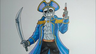 How To Draw Pirate sans UNDERTALE Cách Vẽ Sans Hải Tặc Siêu Mới