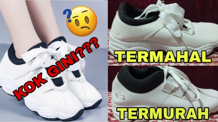 HAUL SHOPEE SEPATU KETS CEWEK TERMURAH VS TERMAHAL DI SHOPEE APA BEDANYA?