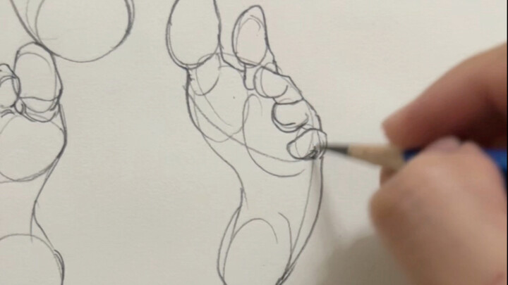 Cara menggambar kaki yang paling sederhana