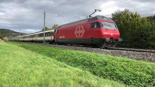 TRAINS AND HORNS in the curve at Elsau (ft 4 nice train drivers)
