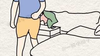 فجأة أدركت أنه يستعد للنوم~