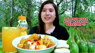 MUKBANG LALAPAN MENTAH TERONG MENTAH AYAM OPOR KUAH MERAH#mukbanglalapanmentah#asmr#eatingfood