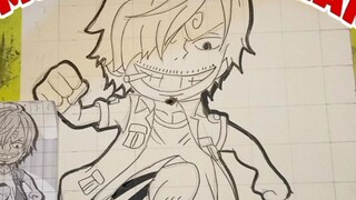 cara mudah menggambar anime one piece sanji