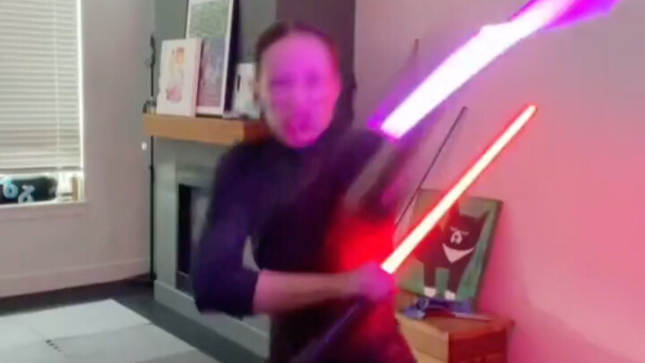 Sis, your lightsaber skills are so badass! The seamless transitions are flawless too.