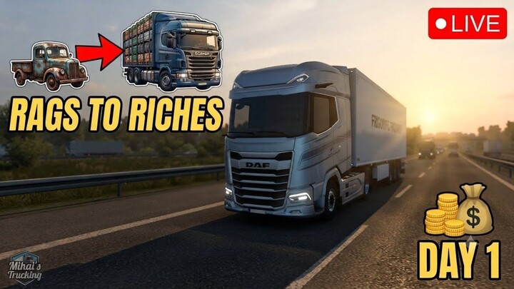 From Broke to Millionaire in ETS2 _ The Ultimate Rags to Riches Journey  Day 1