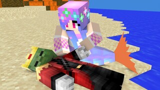 Monster School : Love Story Mermaid and Prince Zombie - Minecraft Animation