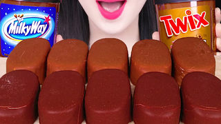 ASMR TWIX ทางช้างเผือก ดาร์กช็อกโกแลต ไอศกรีมช็อกโกแลตนม