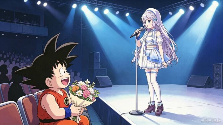 Ruru Shizuku, in her cute early days, performed the "Dragon Ball" theme song in a different singing 
