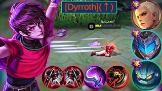 REASON WHY YOU SHOULD START USING BUFFED DYRROTH IN MYTHIC RANK | UNLI DASH ONE SHOT BUILD | MLBB