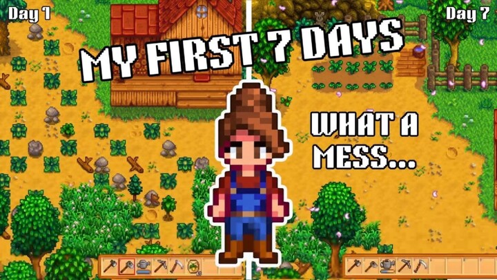 My First 7 Days in Stardew Valley… I Was So Lost 😭🌱