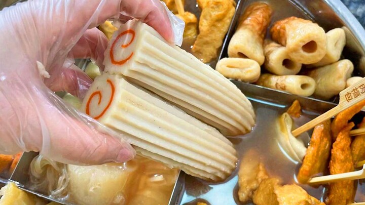 天凉了，在公司吃爆辣关东煮！