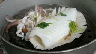 Món ăn Thái - Mực Ống Khổng Lồ Bangkok Hải sản Thái Lan