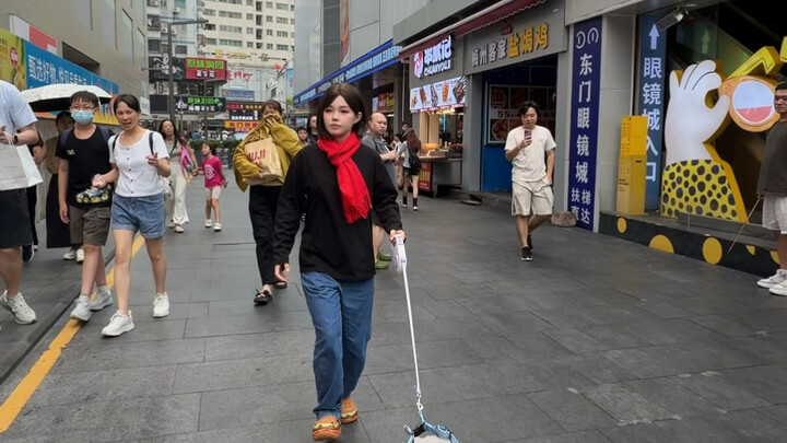 Shenzhen is so ahead of its time! A DouBao walking the dog?