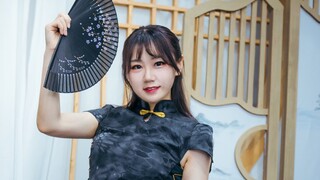 【Jamur】Wing Chun·Edisi Tahun Baru Imlek❤Cheongsam sutra hitam menyanyikan musim semi❤