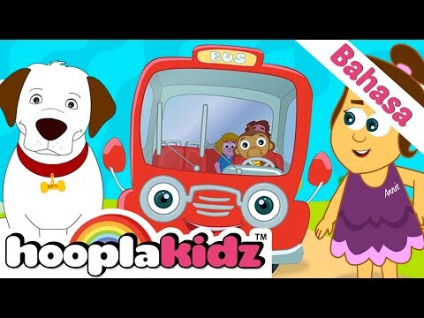 Setir dengan Bus Merah | Wheels On The Red Bus | Lagu Anak Anak & Lainnya | HooplaKidz Bahasa