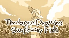 Sunflower Field Timelapse Drawing