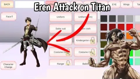 Ada Karakter Baru Eren Attack on Titan Di Sakura School Simulator