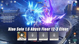 Genshin Impact - Xiao Solo Clear 1.6 Abyss Floor 12-3 Gameplay