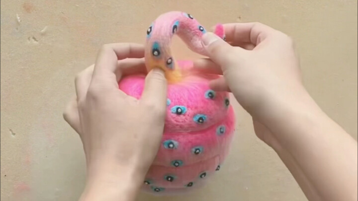 ศิลปะเส้นใย ขั้นตอนการทำแอปเปิลสีชมพู